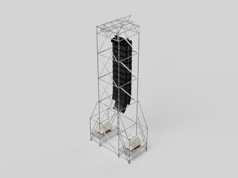 Concert Speaker Line Array Scaffolding Tower 3D Model