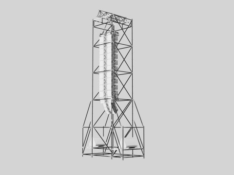 Concert Speaker Line Array Scaffolding Tower 3D Model
