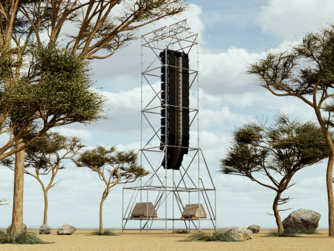 Concert Speaker Line Array Scaffolding Tower 3D Model