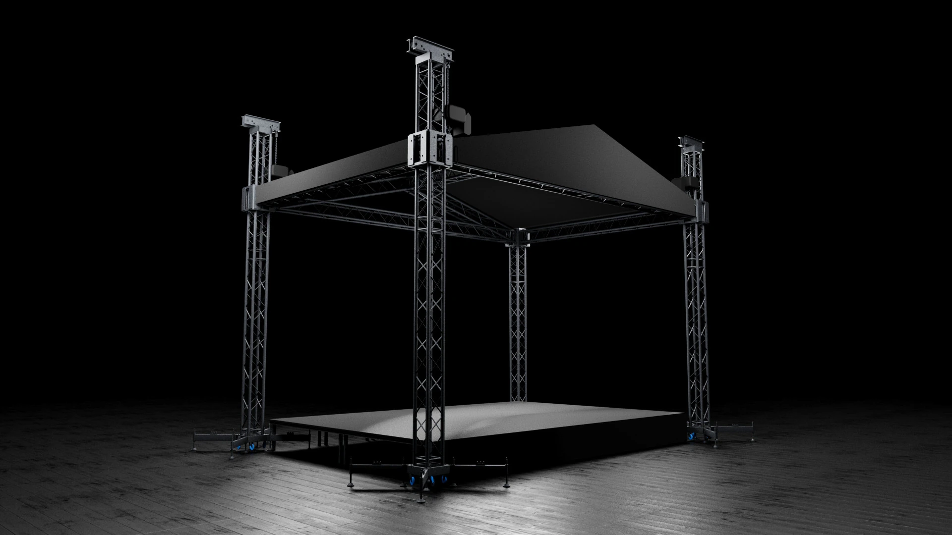 Concert Stage Detailed Model 3D Model .c4d .max .obj .3ds .fbx .stl .blend 