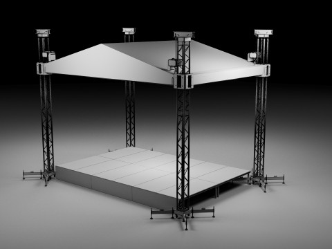 Concert Stage Detailed Model 3D Модель