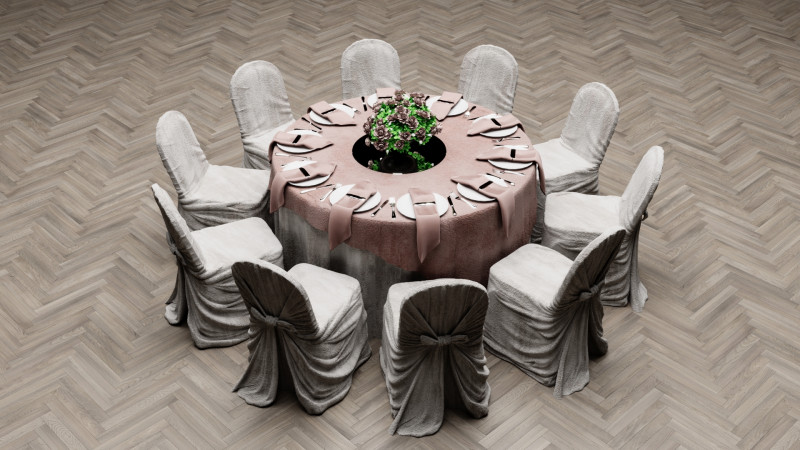 Detail Wedding Table 3D Model .c4d .max .obj .3ds .fbx .stl .blend