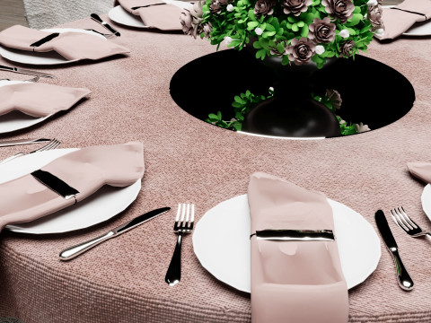 Detail Wedding Table 3D Model