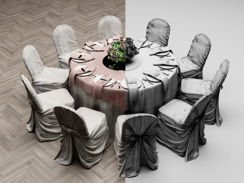 Detail Wedding Table 3D Model