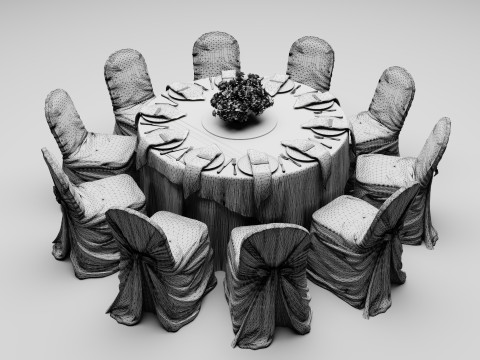 Detail Wedding Table 3D Model