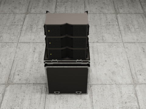 Hard Case and Line Array L-Acoustics Line Array KARA II Speakers Modèle 3D
