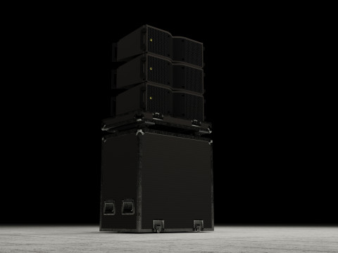 Hard Case and Line Array L-Acoustics Line Array KARA II Speakers Modèle 3D