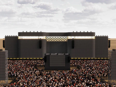 Palcoscenico realistico di grandi dimensioni Modello 3D