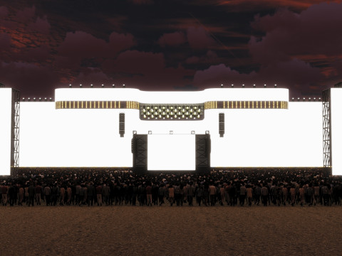 Realistic Large Festival Stage Modelo 3D