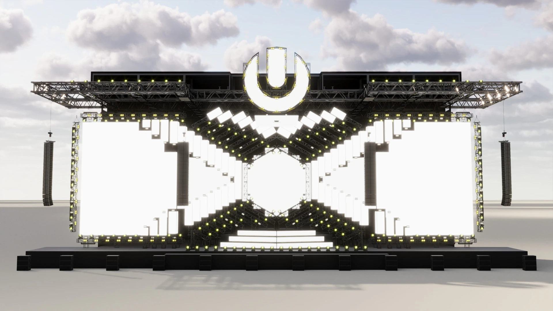 Ultra Music Festival 2018 Stage 3D Model .c4d .max .obj .3ds .fbx .stl .blend 