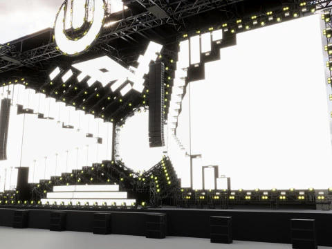 Ultra Music Festival 2018 Stage 3D Model