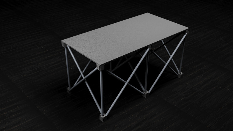 Modular Concert Stage Podium Modello 3D .c4d .max .obj .3ds .fbx .stl .blend
