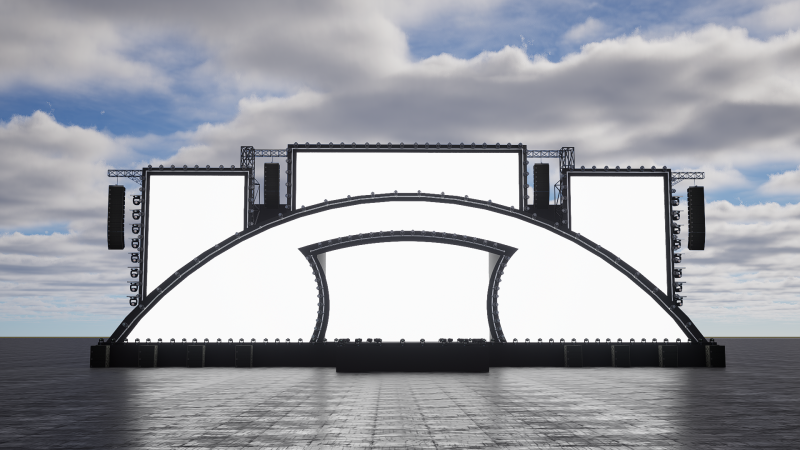 Festival - Concert Stage Model Modelo 3D .c4d .max .obj .3ds .fbx .stl .blend