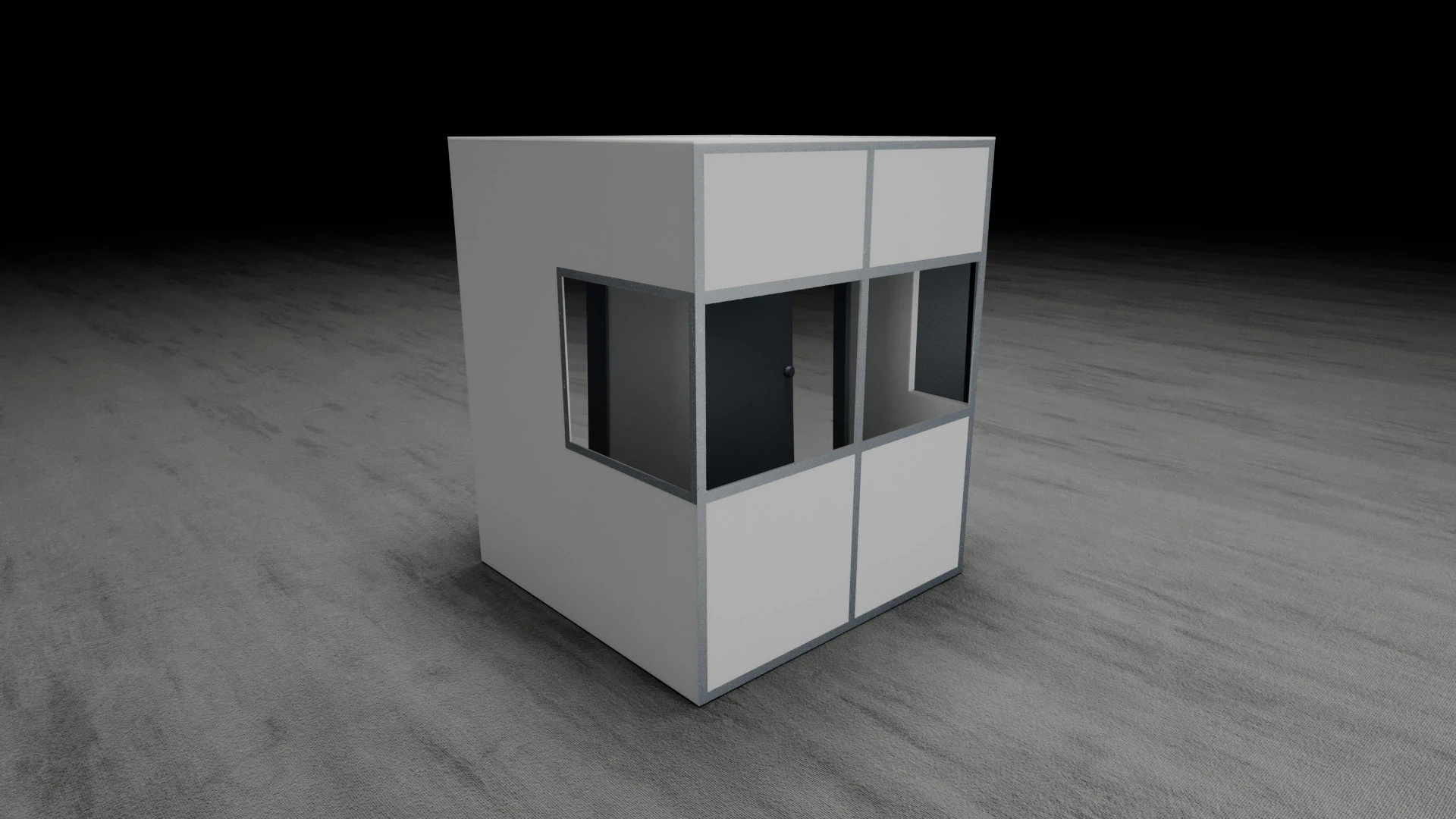 Simultaneous Interpretation Booth 3D Model .c4d .max .obj .3ds .fbx .stl .blend 