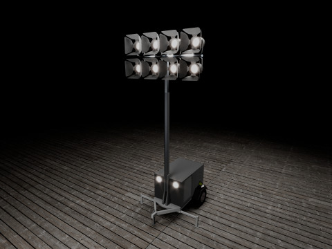 Portable Lighting Tower 3D Model