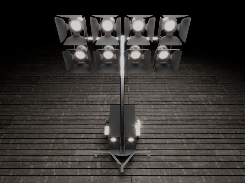 Portable Lighting Tower 3D Model