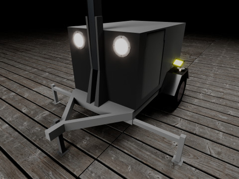 Portable Lighting Tower 3D Model