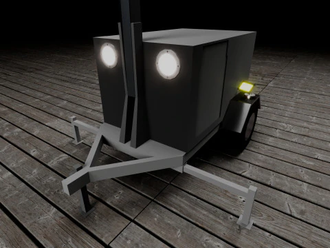 Portable Lighting Tower 3D Model