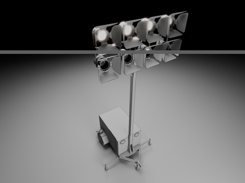 Portable Lighting Tower 3D Model