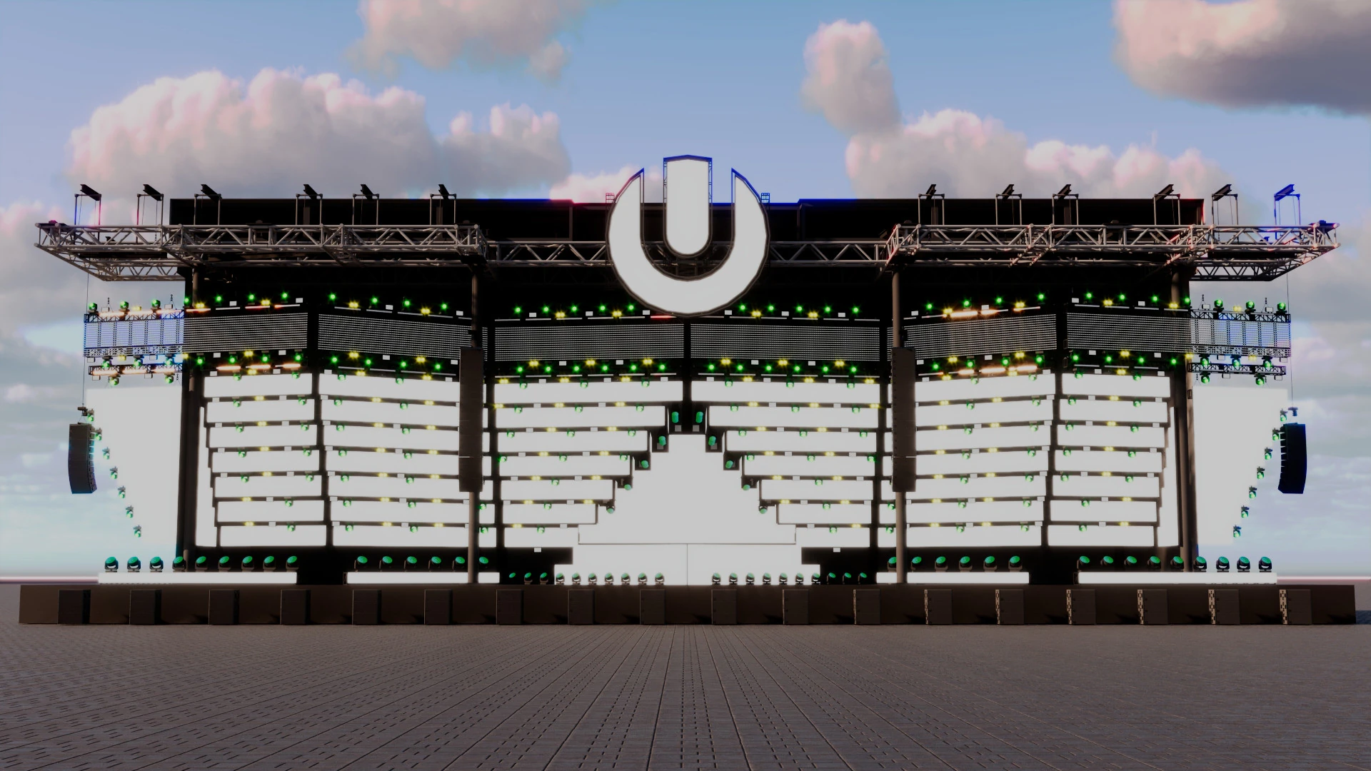 Ultra Music Festival 2019 Stage 3D Model .c4d .max .obj .3ds .fbx .stl .blend 