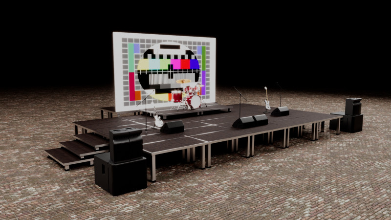 Mini Concert Stage 3D Model .c4d .max .obj .3ds .fbx .stl .blend 