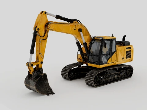 Tracked Hydraulic Excavator Construction Machine 3D Модель