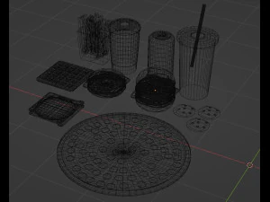 Lowpoly 食品包 3D 模型