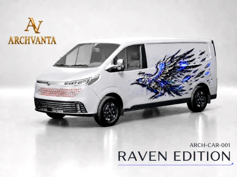 ARCH-CAR-001 Raven Edition Futuristic Cargo Van 3D Model