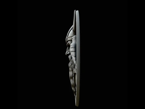 Odin and His Ravens Relief Medallion Pendant Design 1 - 3D Print Model 3D Print Model