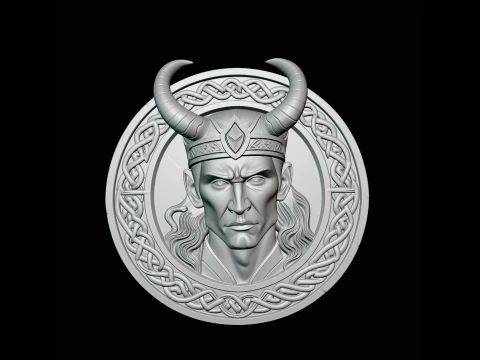 Egyptian Pharaoh Relief Medallion Pendant Design 1 - 3D Print Model 3D Print Model