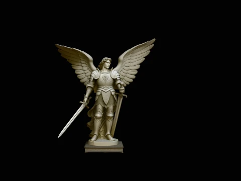 Archangel Michael Warrior Statue Design 1 - 3D Print Model 3D Print Model