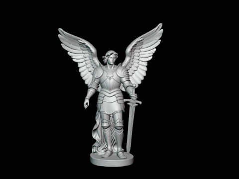 Archangel Michael Warrior Statue Design 2 - 3D Print Model 3D Print Model