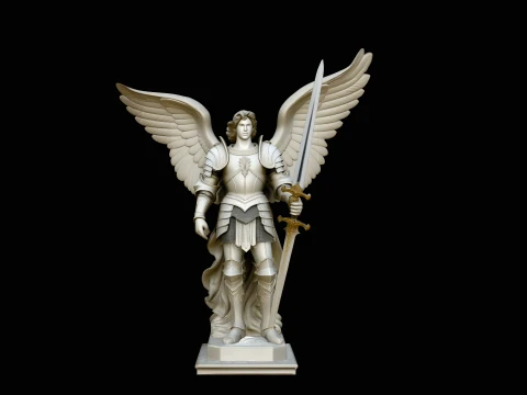 Archangel Michael Warrior Statue Design 4 - 3D Print Model 3D Print Model