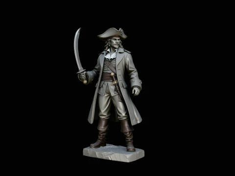 Pirate Lord Statue Design 1 - 3D Print Model 3D Print Model