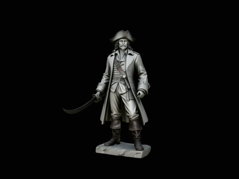 Pirate Lord Statue Design 2 - 3D Print Model 3D Print Model