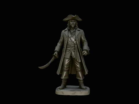 Pirate Lord Statue Design 3 - 3D Print Model 3D Baskı Modeli
