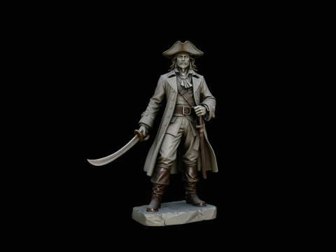 Pirate Lord Statue Design 4 - 3D Print Model 3D Print Model