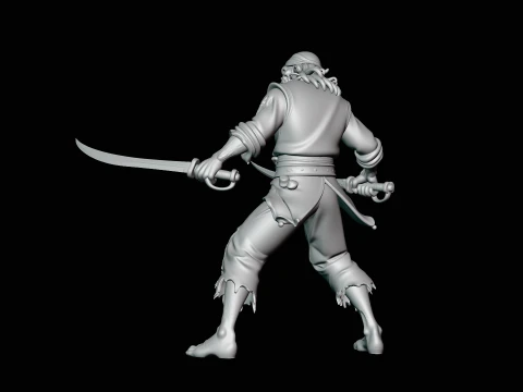 Undead Pirate Statue Design 2 - 3D Print Model 3D Print Model