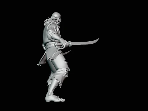 Undead Pirate Statue Design 2 - 3D Print Model 3D Print Model