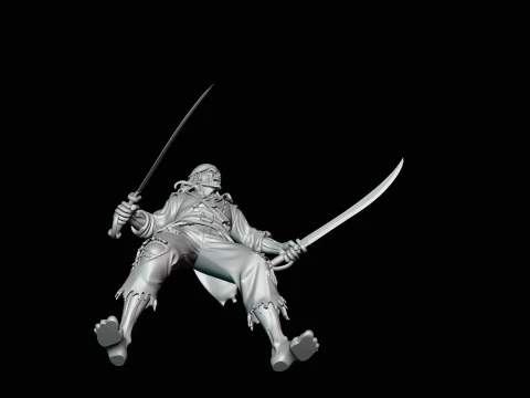Undead Pirate Statue Design 2 - 3D Print Model 3D Print Model