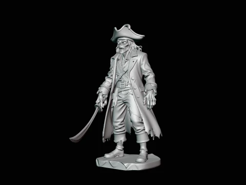 Ghost Pirate Captain Statue Design 2 - 3D Print Model 3D Print Model