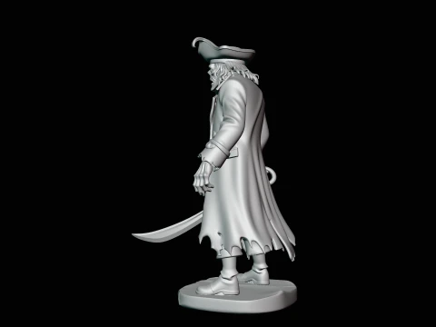 Ghost Pirate Captain Statue Design 2 - 3D Print Model 3D Print Model