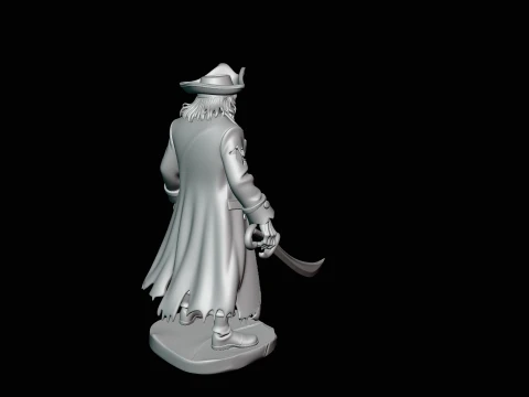 Ghost Pirate Captain Statue Design 2 - 3D Print Model 3D Print Model