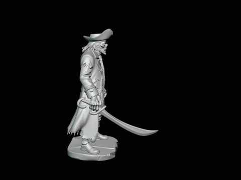 Ghost Pirate Captain Statue Design 2 - 3D Print Model 3D Print Model