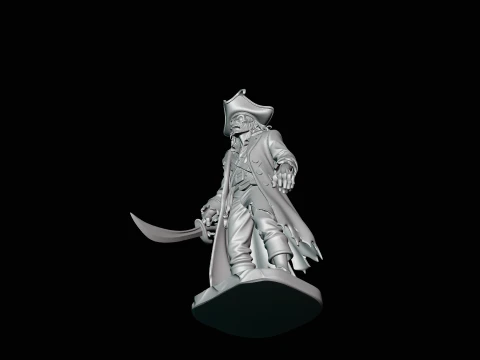 Ghost Pirate Captain Statue Design 2 - 3D Print Model 3D Print Model