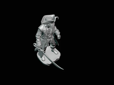 Ghost Pirate Captain Statue Design 2 - 3D Print Model 3D Print Model