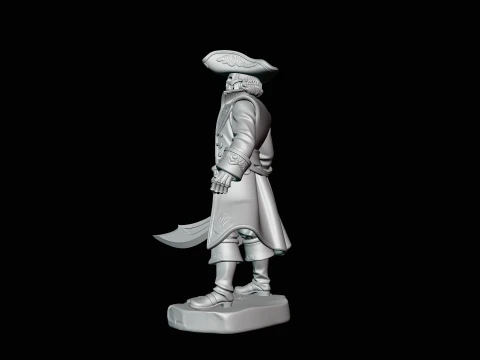 Skeleton Pirate Admiral Statue - 3D Print Model 3D Print Model