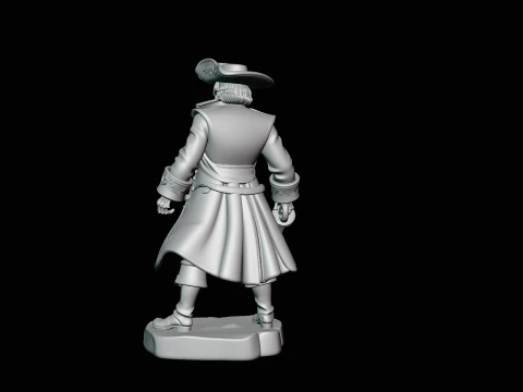 Skeleton Pirate Admiral Statue - 3D Print Model 3D Print Model
