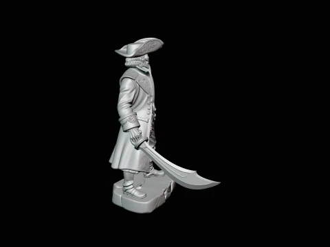 Skeleton Pirate Admiral Statue - 3D Print Model 3D Print Model