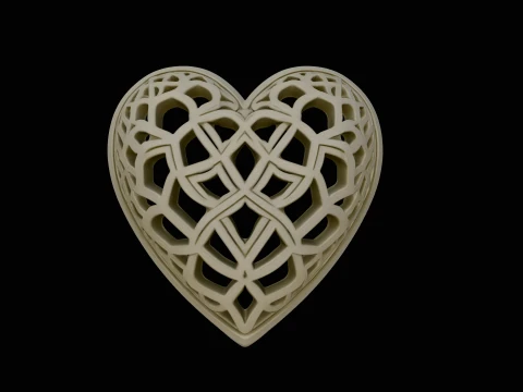 Celtic Knot Heart Pendant Design 1 - 3D Print Model 3D Print Model